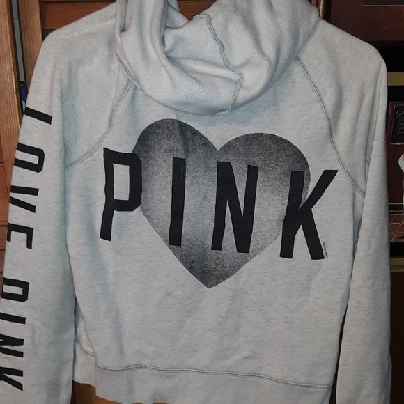Victoria Secret Love Pink Zipup Hoody Sz M - Picture 2 of 3